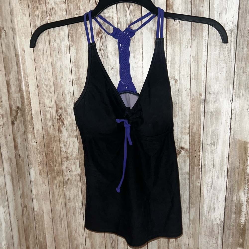 Black and Purple Strappy Tank Top